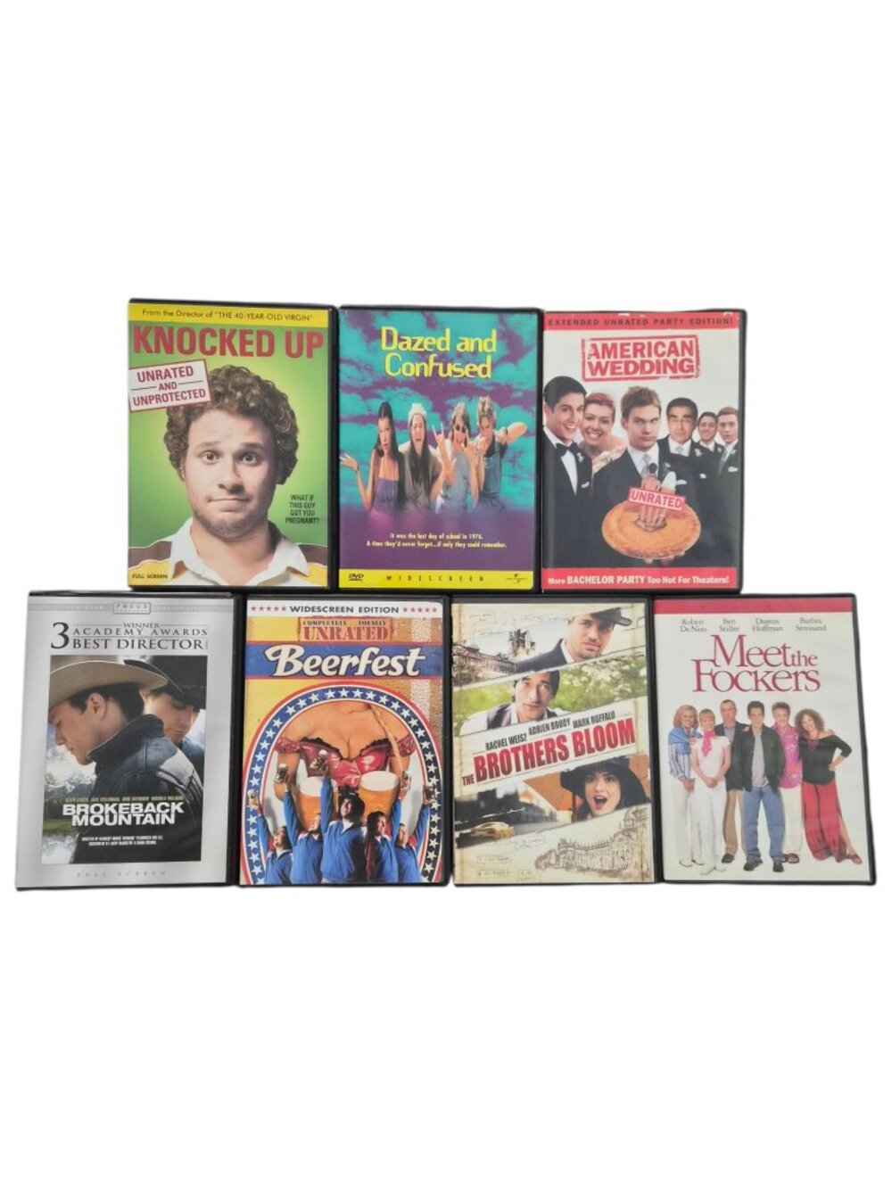 7 DVD Romance Drama Brokeback Mountain, Beerfest, Knocked Up, Dazed and Confused
